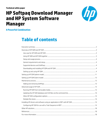 HP Softpaq Manager and HP System Software Manager  Manualzz