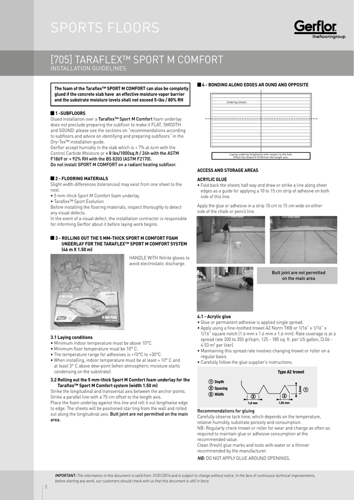 Taraflex Sport M Comfort Installation Guidelines Manualzz Com