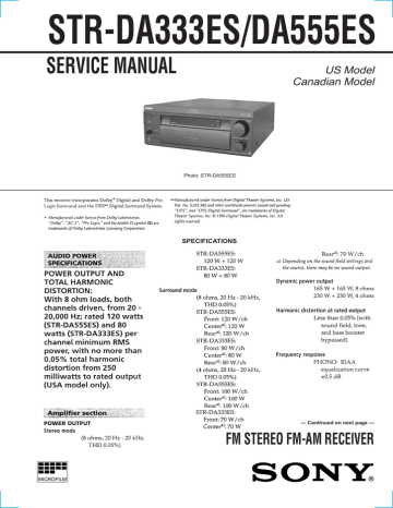 STR-DA333ES/DA555ES | Manualzz