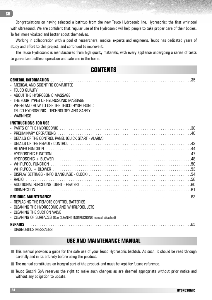 Use And Maintenance Manual Manualzz
