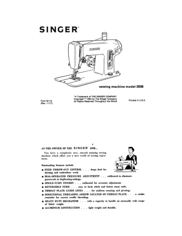 Adjusting Timing 128 Sewing Machines Service Manual for Singer 127 Adjusters