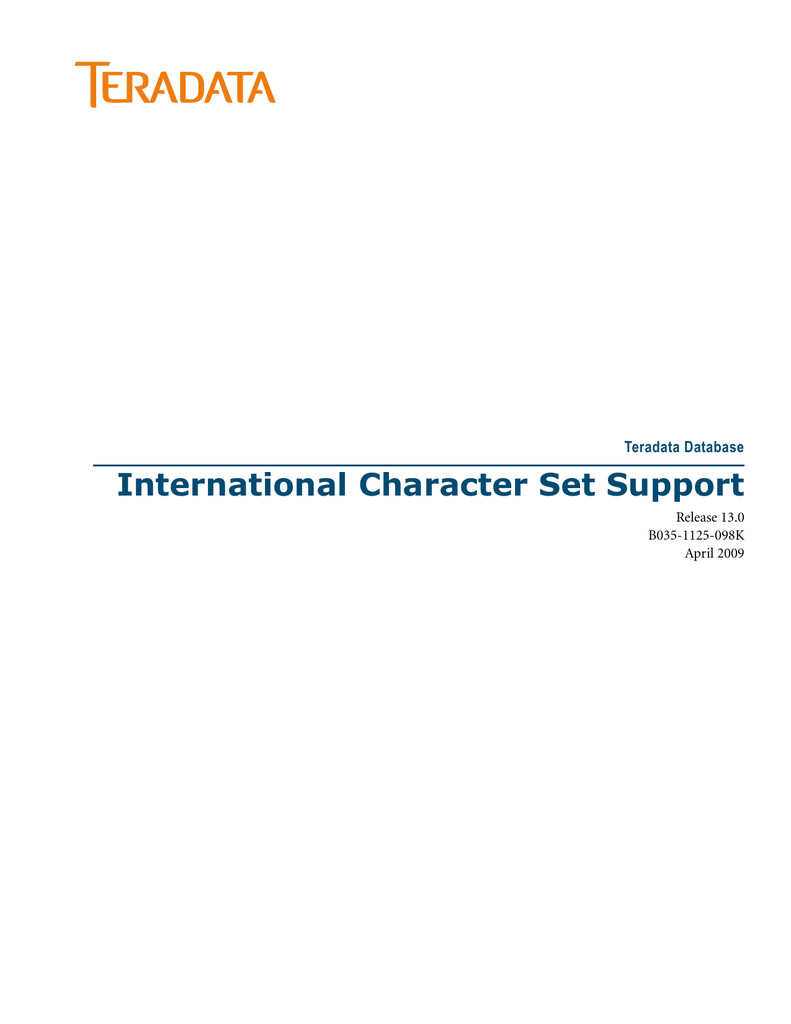 International Character Set Support Information Products Manualzz