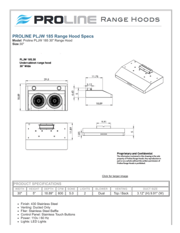 proline pljw 185 range hood