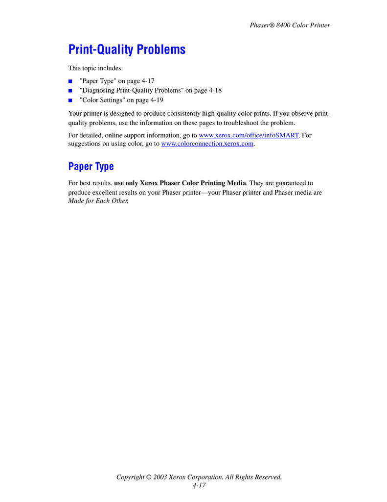 Print Quality Problems Manualzz