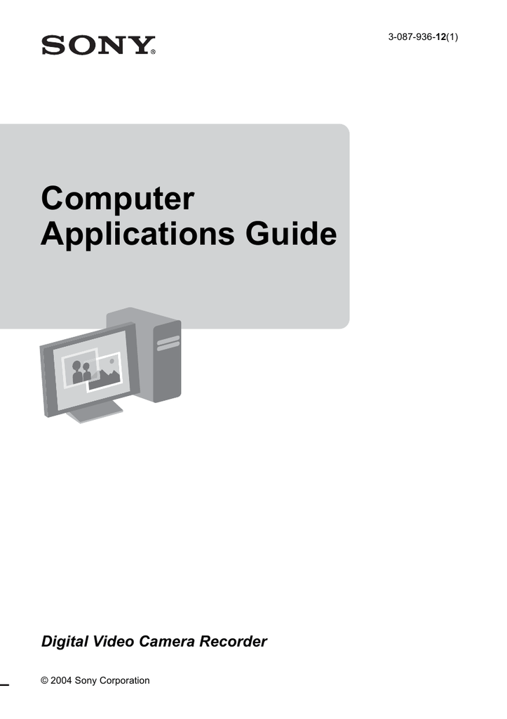 Sony User manual Computer Applications Guide Manualzz