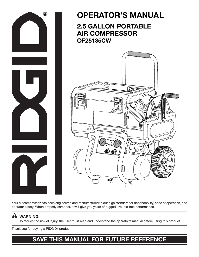 ridgid compressor 3.5 gallon