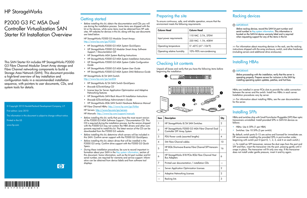Hp Storageworks P00 G3 Fc Msa Dual Controller Manualzz