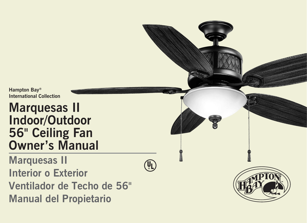 Hampton Bay Ceiling Fan Manual Pdf       / How Do I Install A Hampton Bay Ceiling Fan - You will need this model number to help you locate replacement parts for your ceiling fan.