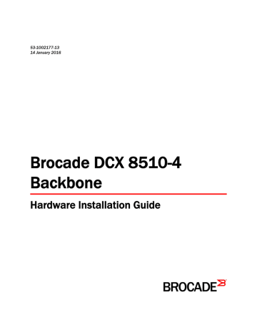 Brocade DCX 8510-4 Backbone Hardware Installation | Manualzz