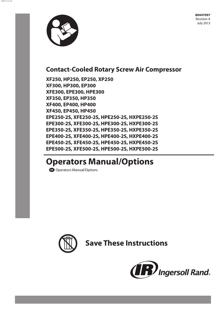 Ingersoll rand ssr ep60 manual