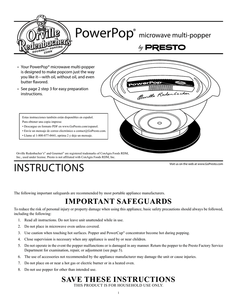 presto power pop instructions