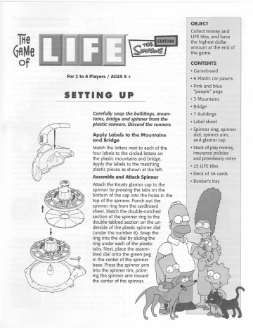 Life game of Adventures Edition 09060 Instructions - Hasbro