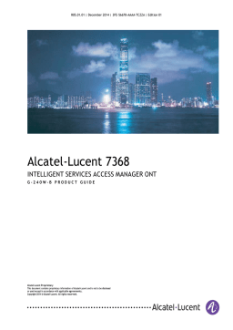 Alcatel-Lucent G-240W-B Product Guide - Installation & Maintenance