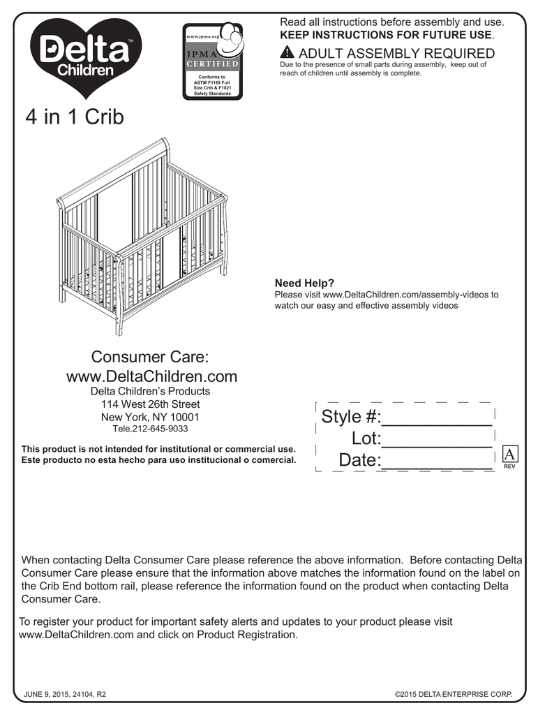 Delta bennington sleigh crib sale