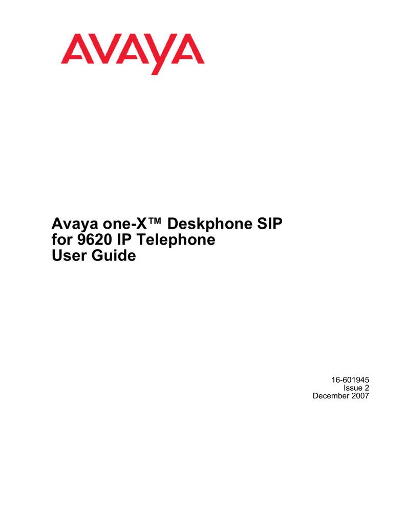 Avaya one-X Deskphone SIP 9620 User manual | Manualzz