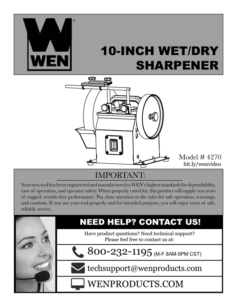 WEN BG4270T 10-Inch Two-Direction Water Cooled Wet/Dry Sharpening System