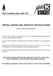 White Knight BG 447 Gas Tumble Dryer Installation and Service Instructions