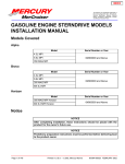 Mercury MerCruiser Sterndrive Alpha 4.3L MPI, Alpha 5.0L MPI, Alpha 350 MAG MPI Installation Manual