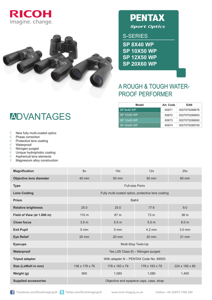 Pentax SP 20x60 WP Binocular technical | Manualzz