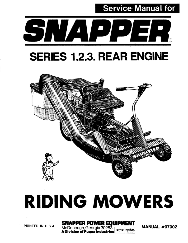 snapper - My Tractor Forum - Manualzz