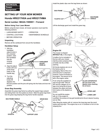 Honda deals hrx217hya manual