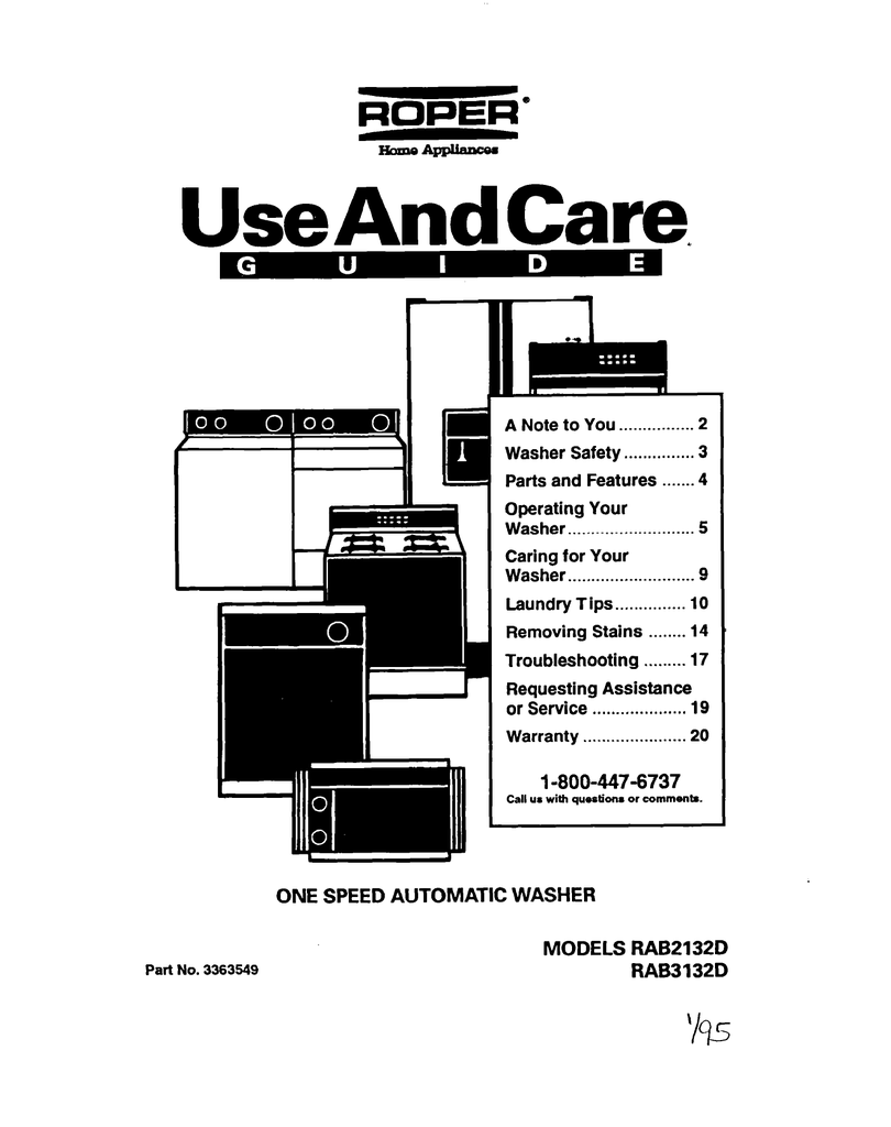 Roper Washing Machine Repair Manual Manualzz