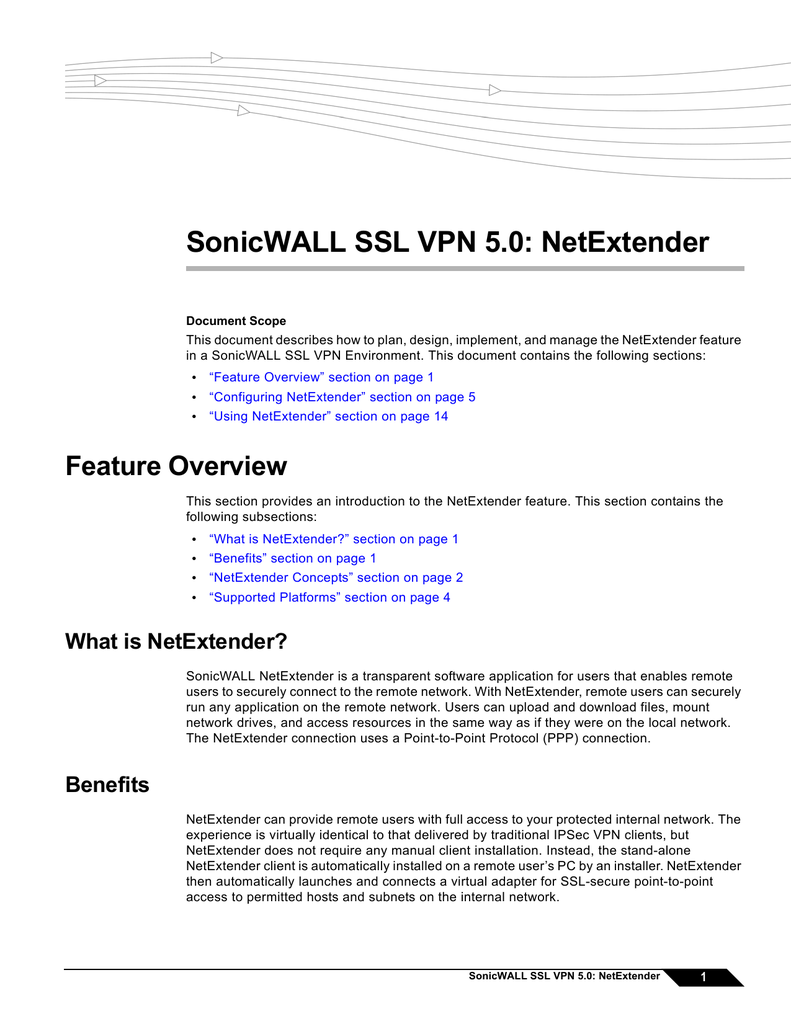 using sonicwall netextender