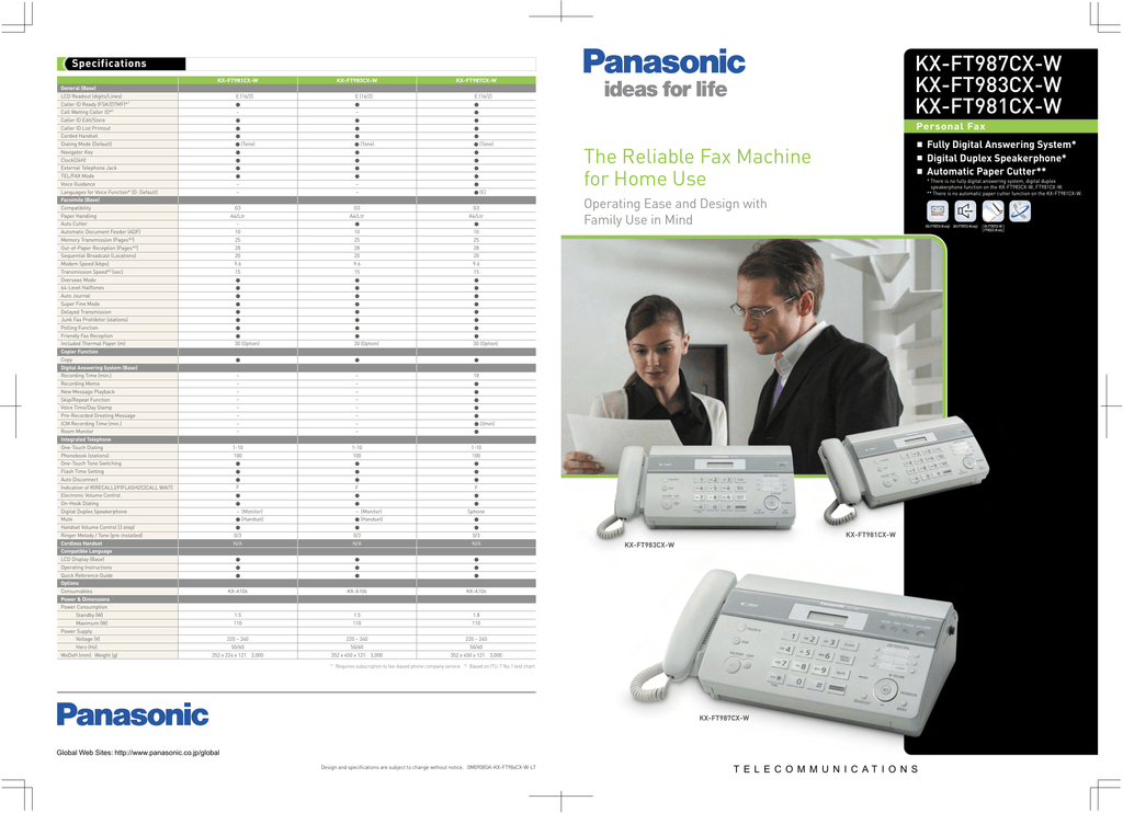 Kx Ft987cx W Kx Ft983cx W Kx Ft981cx W Manualzz