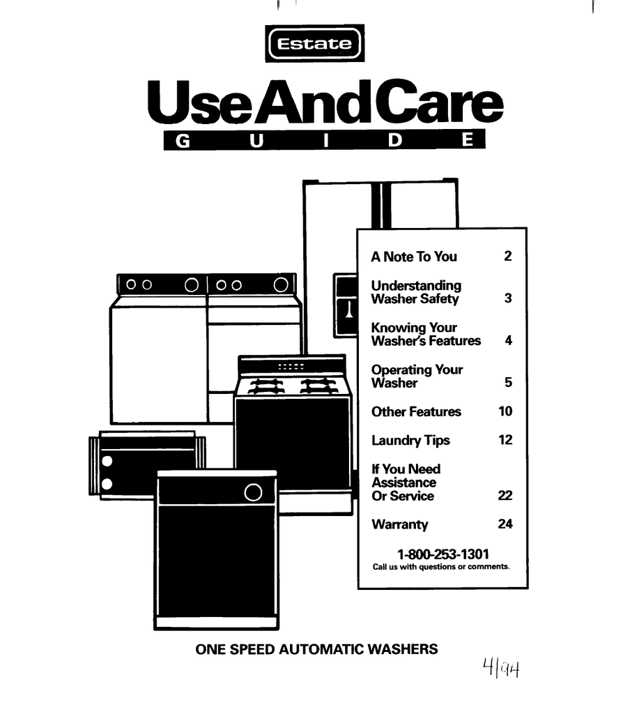 Estate Washing Machine Repair Manual Manualzz
