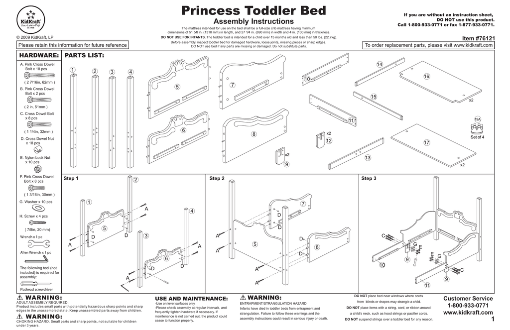 kidkraft princess bed