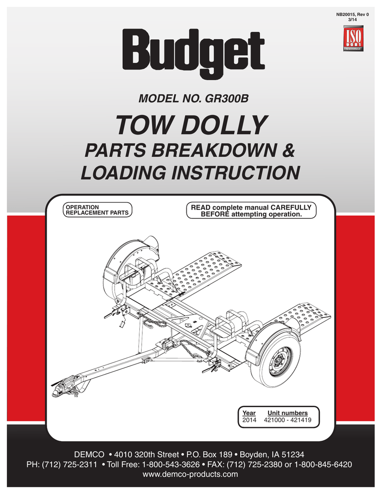 car dolly parts