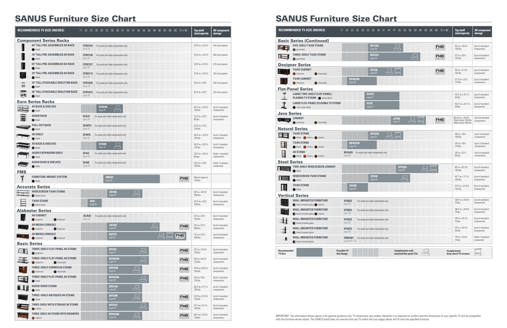 Couch Size Chart