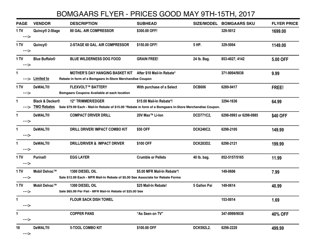 Bomgaars Flyer Prices Good May 9th Manualzzcom