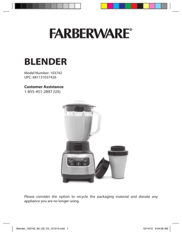 Farberware Blender Parts - Select From 9 Models