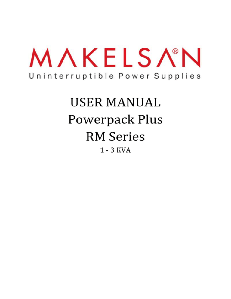 USER MANUAL Powerpack Plus RM Series Manualzz