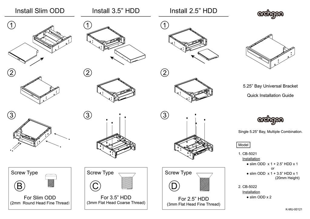 Install Slim Odd Install 3 5 Hdd Install 2 5 Hdd Manualzz