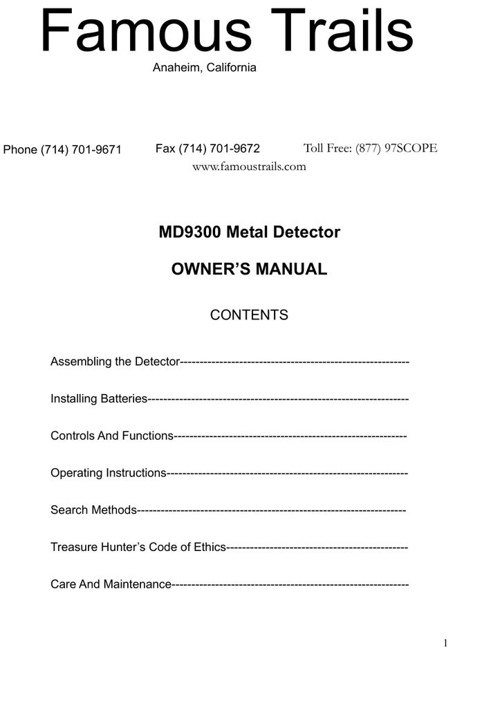 Owner S Manual Md9300 Manualzz