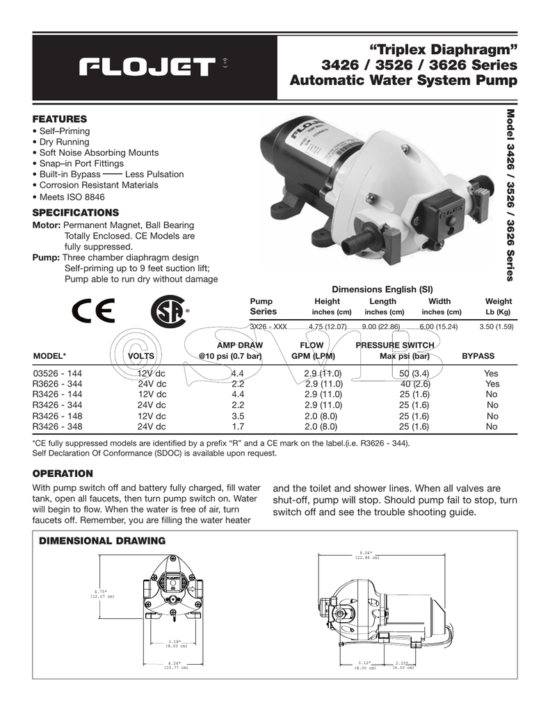 Manual Flojet Triplex Druckwasserpumpe At Www Svb De Manualzz