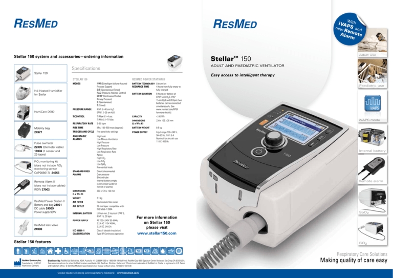 Stellar 150 system and accessories—ordering information Manualzz