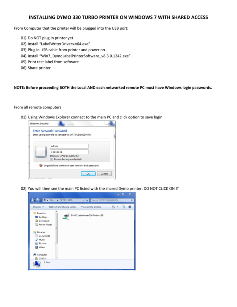 dymo labelwriter 330 windows 10