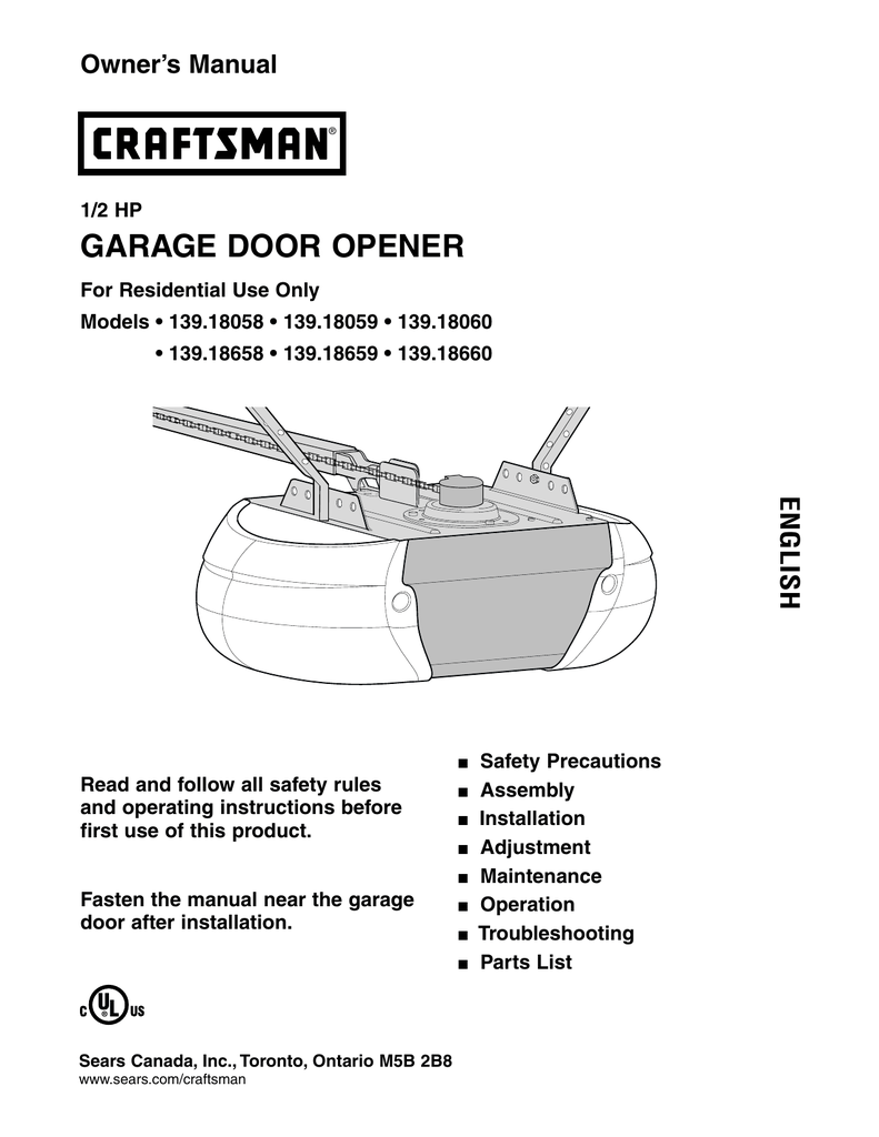 Garage Door Opener Craftsman 1 2 Hp Troubleshooting | Dandk Organizer