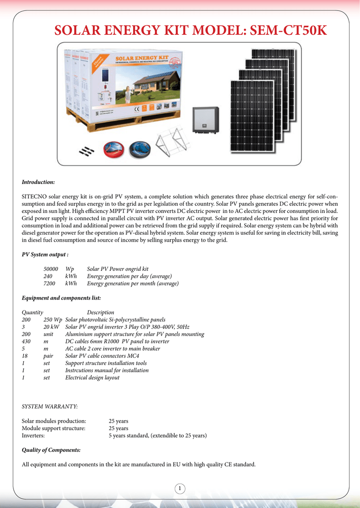 Solar Energy Kit Model Sem Ct50k Grupositecnoeu Your