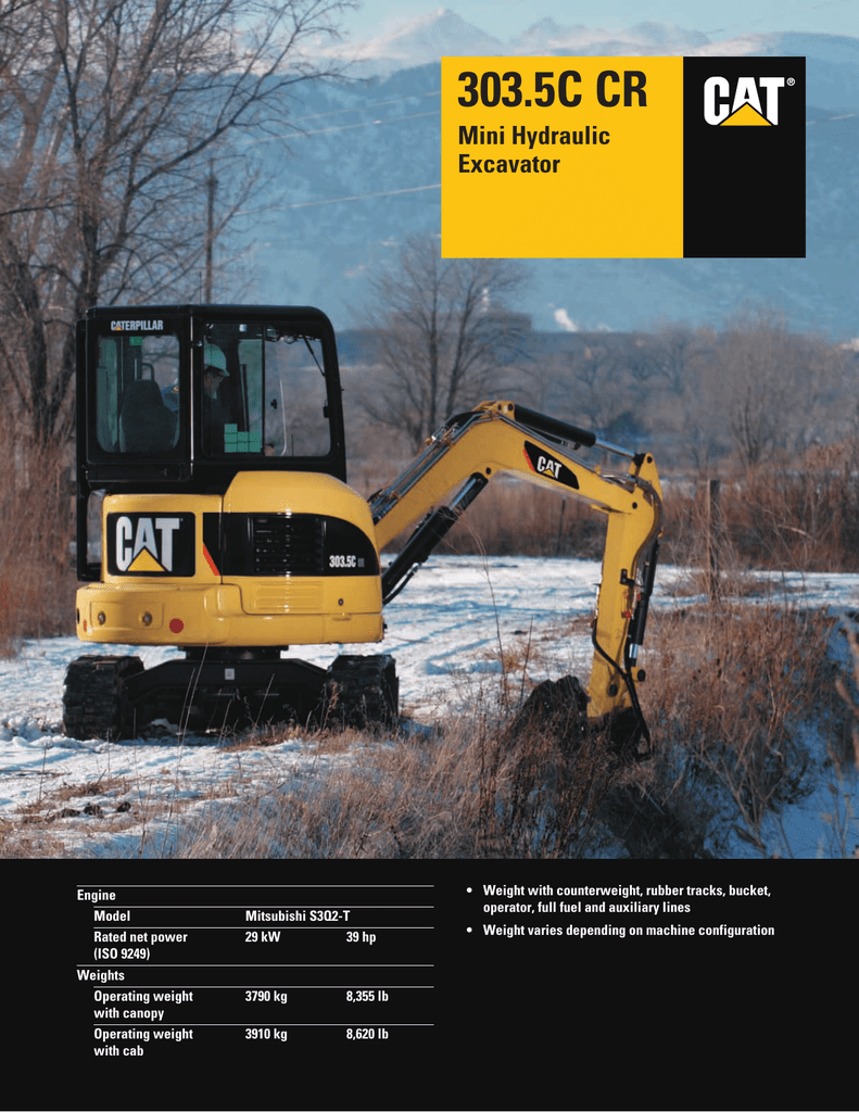 Specalog For 303 5c Cr Mini Hydraulic Excavator Manualzz Specalog For 303 5c Cr Mini Hydraulic Excavator Manualzz