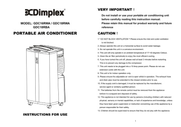 Dimplex GDC18RBA Instructions For Use Manual | Manualzz