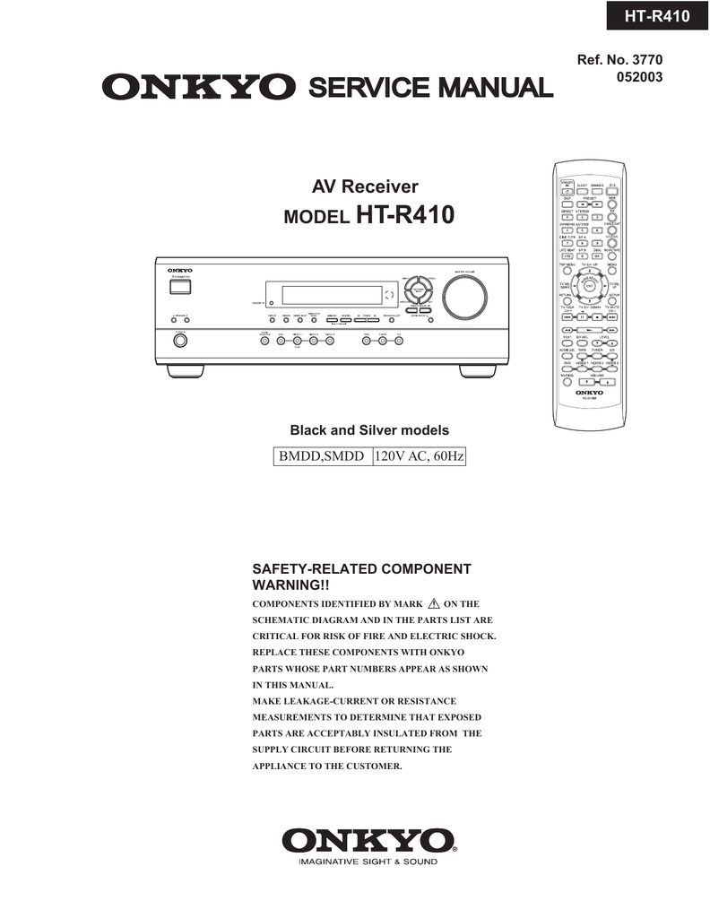 Service Manual Model Ht R410 Manualzz