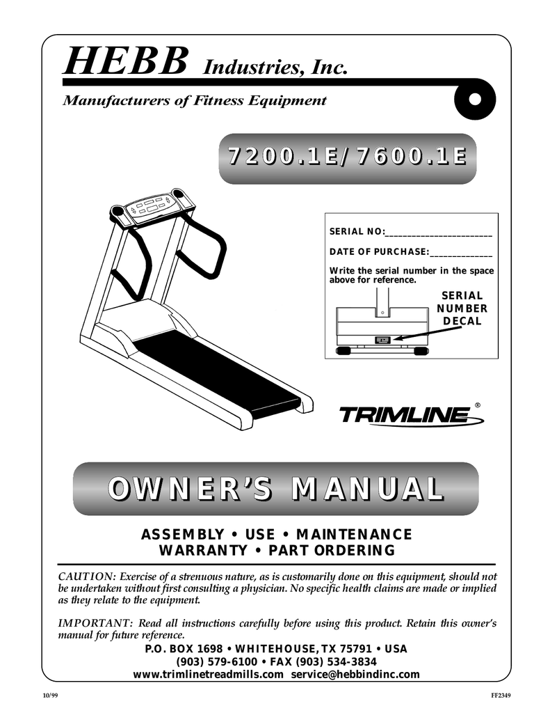 Hebb best sale industries treadmill