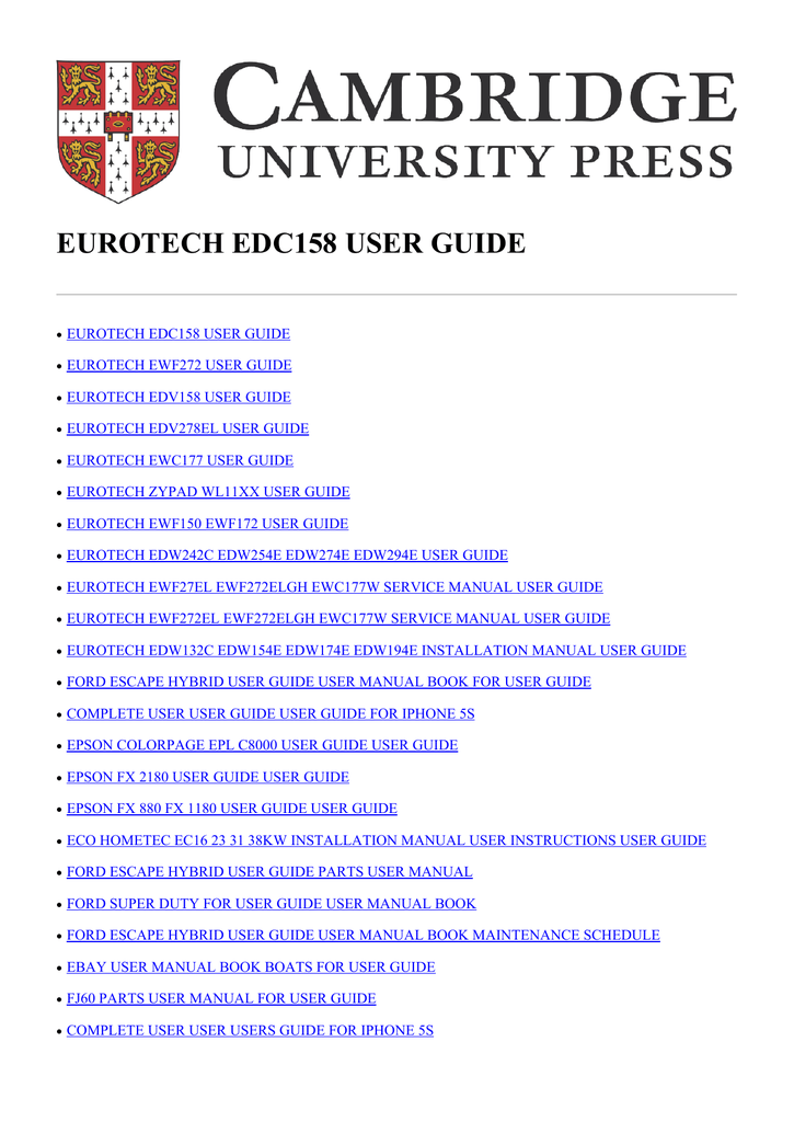 Eurotech Edc158 User Guide Manualzz