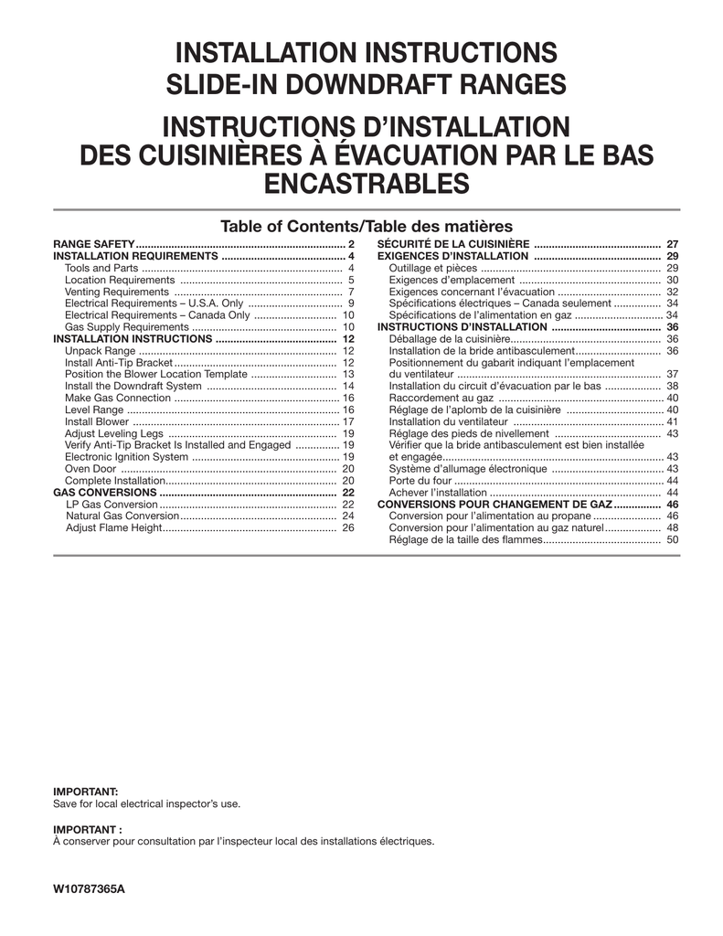 JennAir JES1750FS Range Installation guide Manualzz