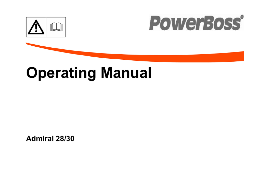 PowerBoss Admiral 30 Operating Manual Manualzz