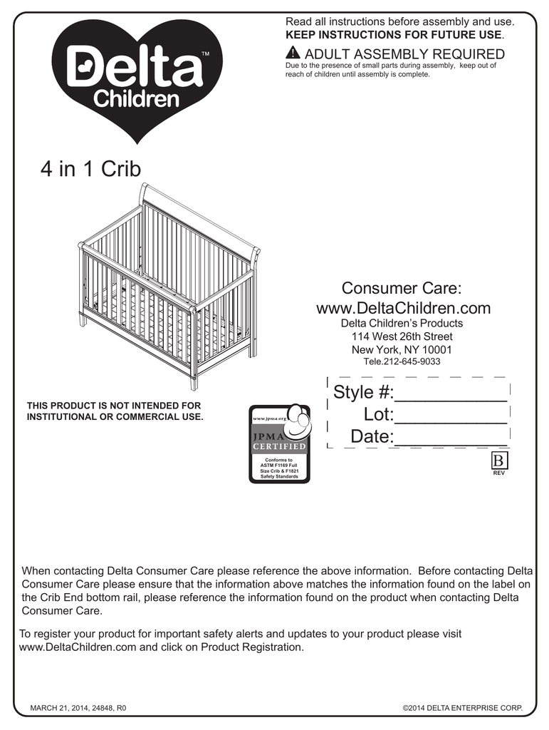 delta 4 in 1 crib hardware